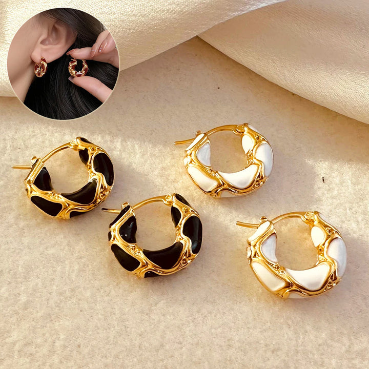 Modeschmuck Hoop Ohrringe Weibliche Emaille Lava Ohrring