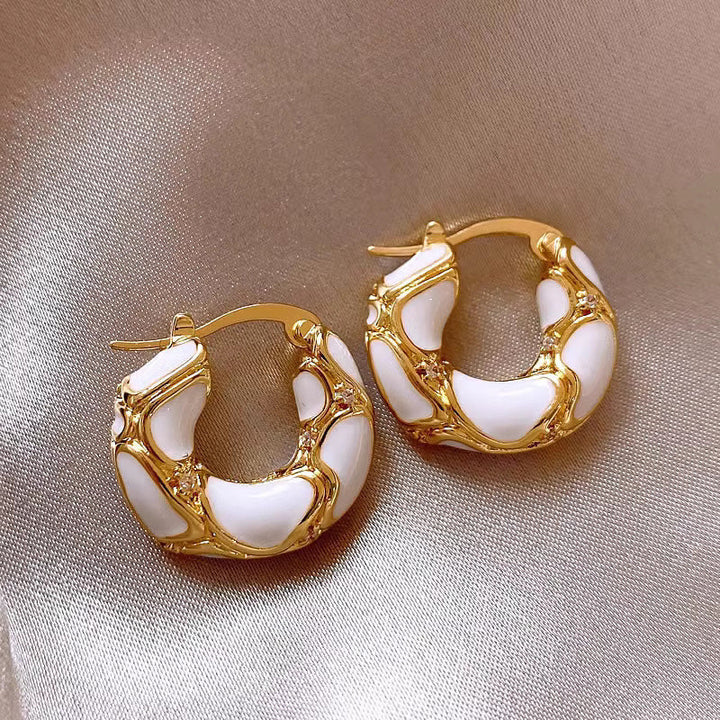 Modeschmuck Hoop Ohrringe Weibliche Emaille Lava Ohrring