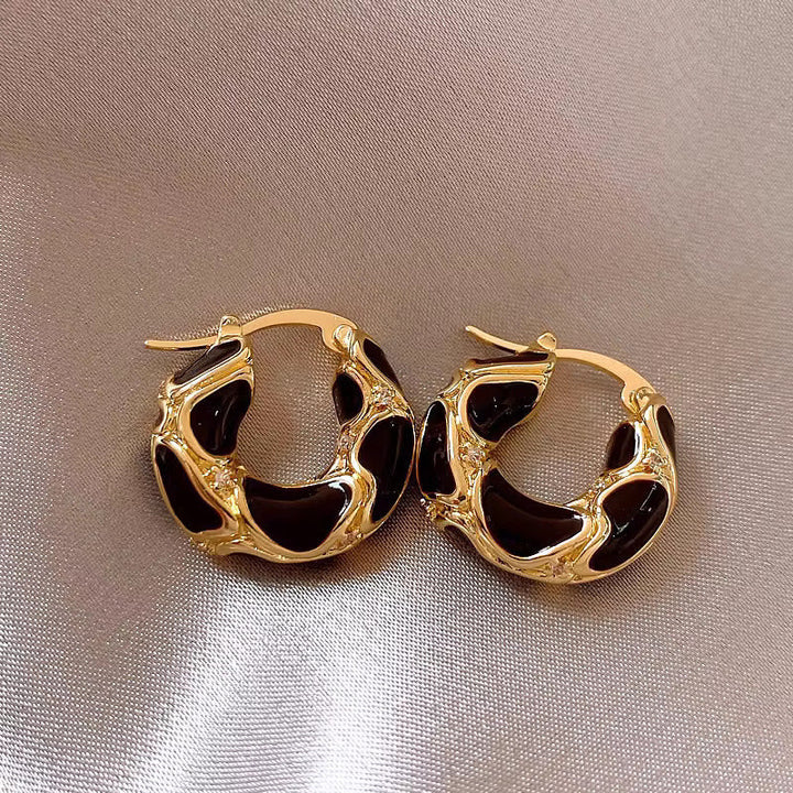 Modeschmuck Hoop Ohrringe Weibliche Emaille Lava Ohrring